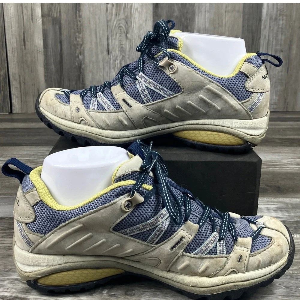 Merrell Siren Sport Womens 7 Hiking Shoes Grey Periwinkle J13842 Vibram Low Top